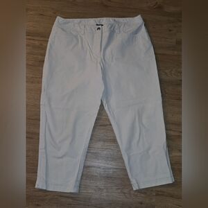 Eileen Fisher Ankle Pants Side-Zip Off White Size M